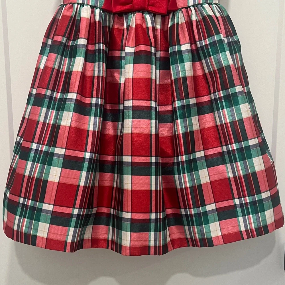 Gymboree Red & Green Plaid Holiday Tartan Sleeveless Party Dress, size 7 Girls